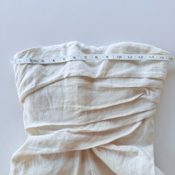 NWT STAUD Caravaggio Draped 100% Linen Maxi Dress in Natural Size 0 - Picture 14 of 15